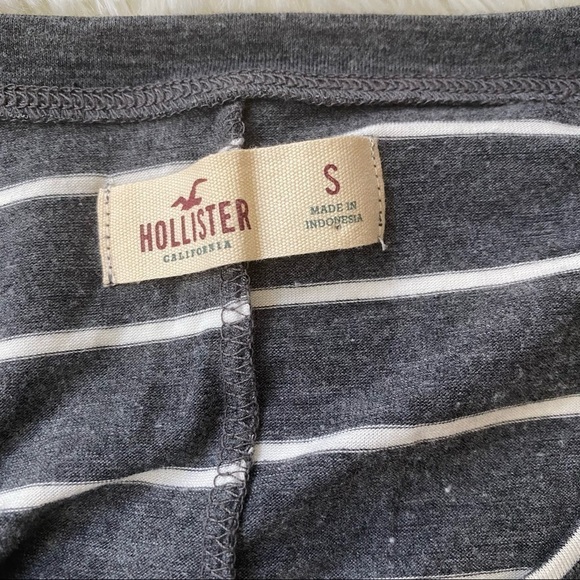 Hollister Longsleeves Stripes Top | Gray & White | Small - Picture 2 of 5